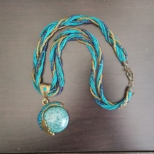 Aqua Necklace with beading